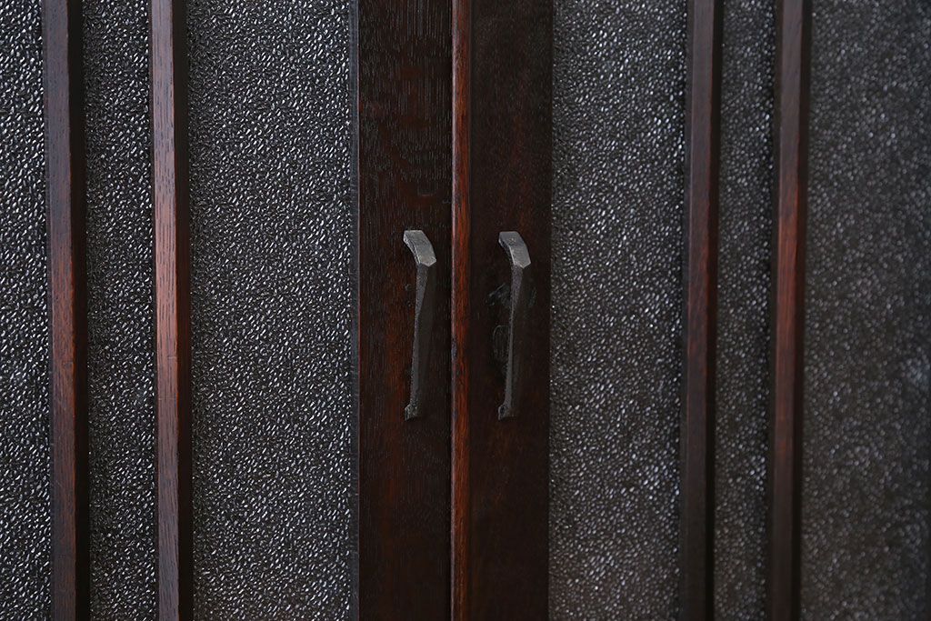 アンティーク家具　アンティーク　大正ロマンスタイルのダイヤガラス入り本箱