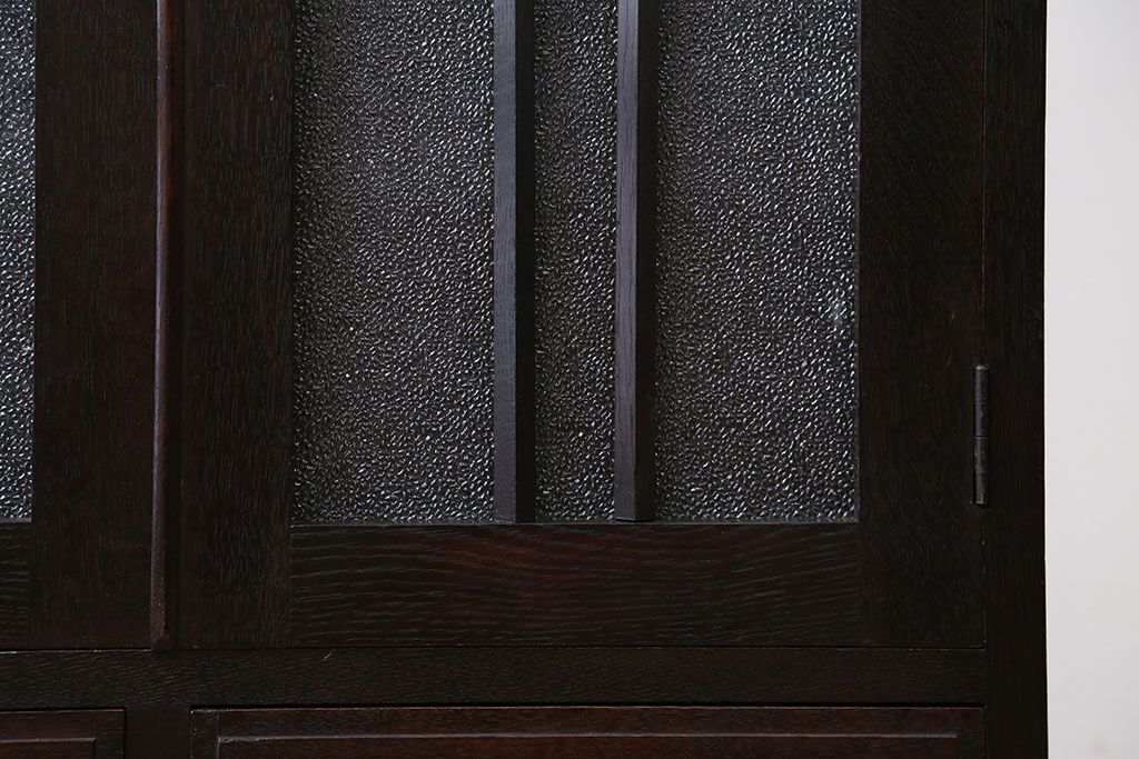 アンティーク家具　アンティーク　大正ロマンスタイルのダイヤガラス入り本箱