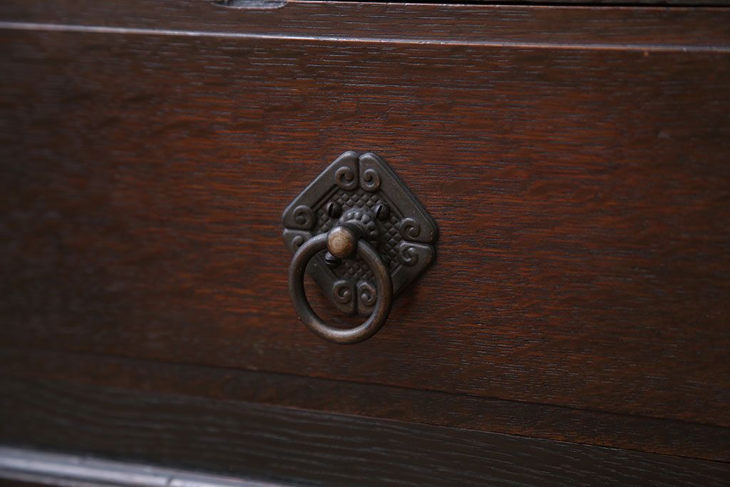 アンティーク家具　アンティーク　大正ロマンスタイルのダイヤガラス入り本箱