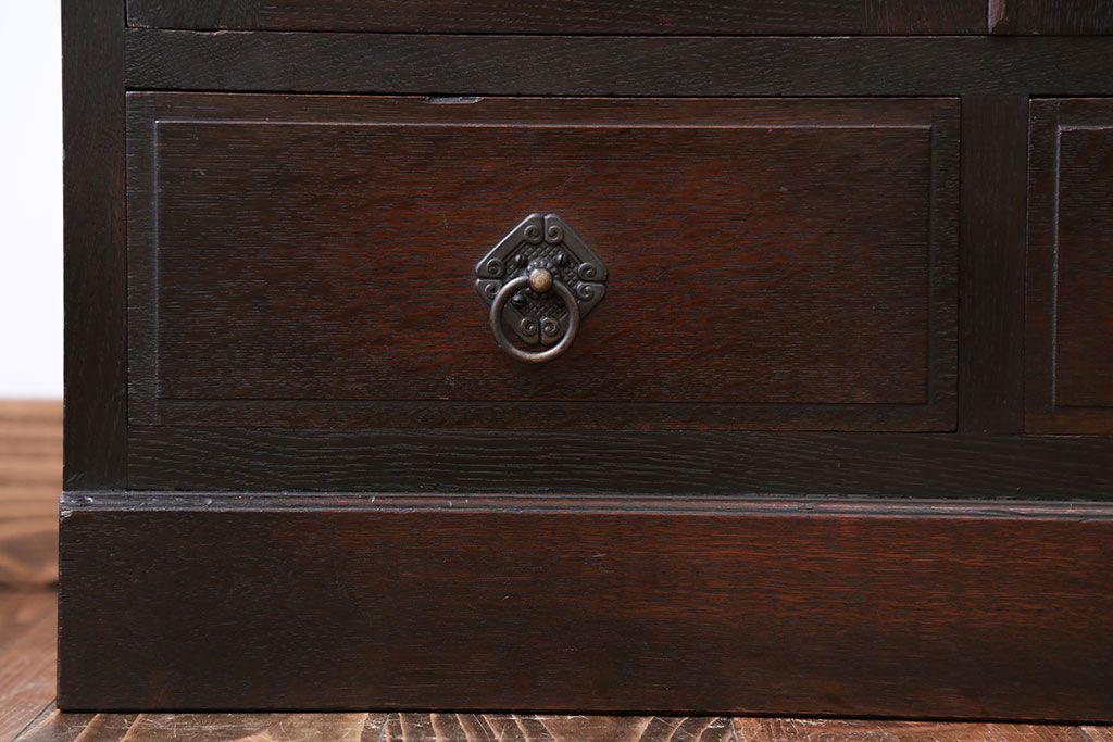 アンティーク家具　アンティーク　大正ロマンスタイルのダイヤガラス入り本箱