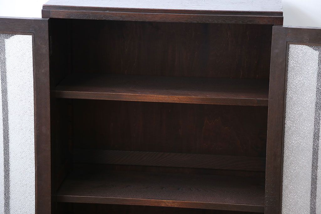 アンティーク家具　アンティーク　大正ロマンスタイルのダイヤガラス入り本箱