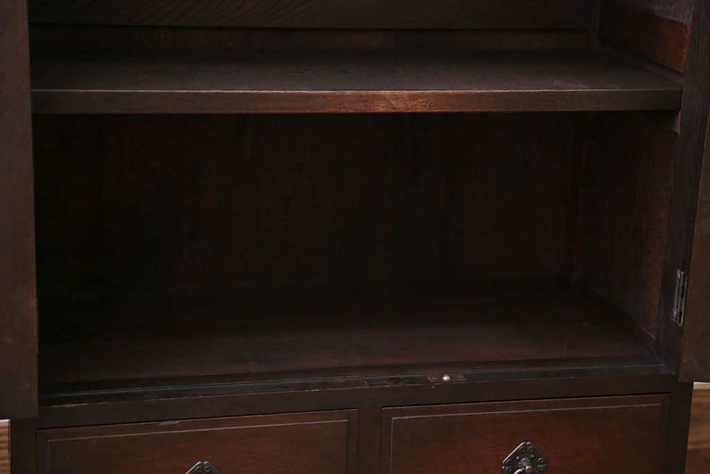 アンティーク家具　アンティーク　大正ロマンスタイルのダイヤガラス入り本箱