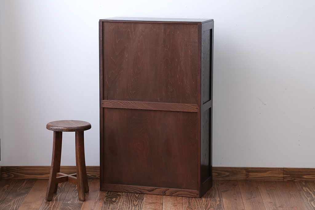 アンティーク家具　アンティーク　大正ロマンスタイルのダイヤガラス入り本箱