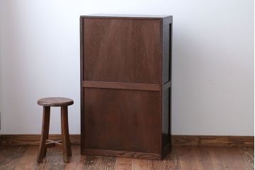 アンティーク家具　アンティーク　大正ロマンスタイルのダイヤガラス入り本箱