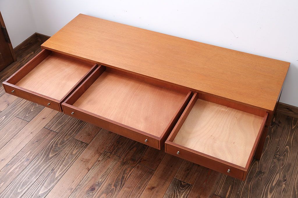 ヴィンテージ家具　北欧ビンテージ　両開き引き出し付きセンターテーブル