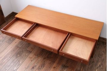 ヴィンテージ家具　北欧ビンテージ　両開き引き出し付きセンターテーブル