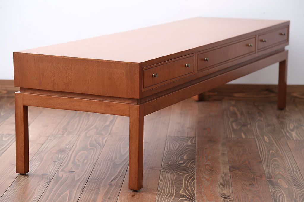 ヴィンテージ家具　北欧ビンテージ　両開き引き出し付きセンターテーブル