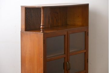 レトロ家具　昭和レトロ　飾り棚付き!古い木製の本箱