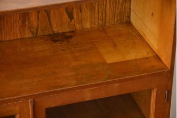 レトロ家具　昭和レトロ　飾り棚付き!古い木製の本箱