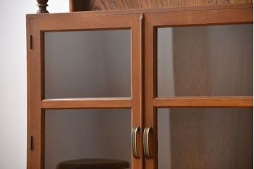 レトロ家具　昭和レトロ　飾り棚付き!古い木製の本箱