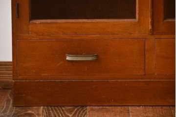 レトロ家具　昭和レトロ　飾り棚付き!古い木製の本箱