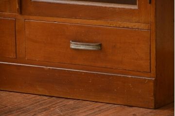 レトロ家具　昭和レトロ　飾り棚付き!古い木製の本箱