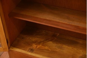 レトロ家具　昭和レトロ　飾り棚付き!古い木製の本箱