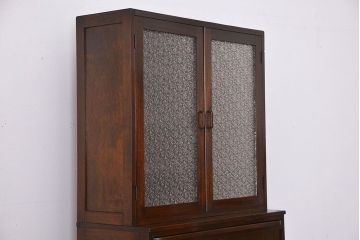 レトロ家具　昭和レトロ　作業台付き古い木製のキッチンキャビネット