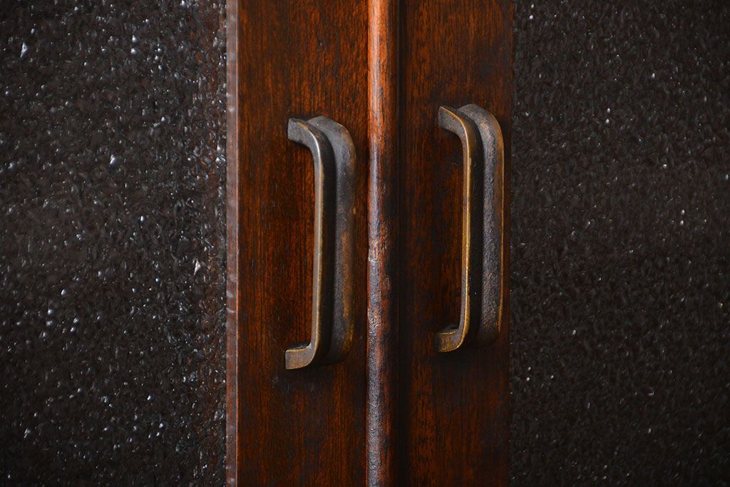 レトロ家具　昭和レトロ　作業台付き古い木製のキッチンキャビネット