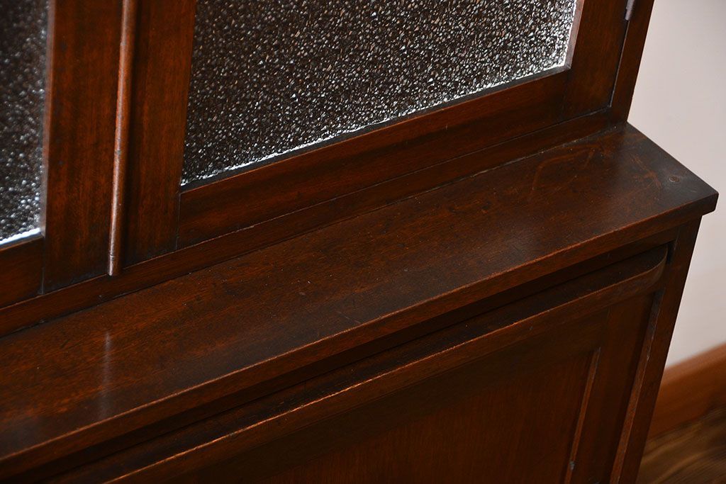 レトロ家具　昭和レトロ　作業台付き古い木製のキッチンキャビネット