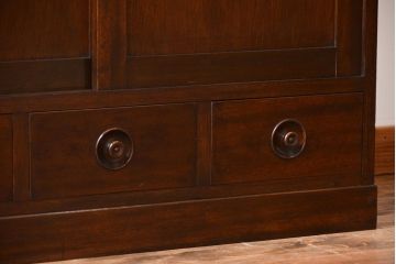 レトロ家具　昭和レトロ　作業台付き古い木製のキッチンキャビネット