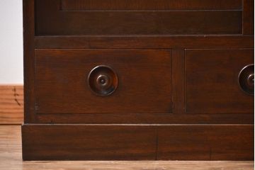 レトロ家具　昭和レトロ　作業台付き古い木製のキッチンキャビネット