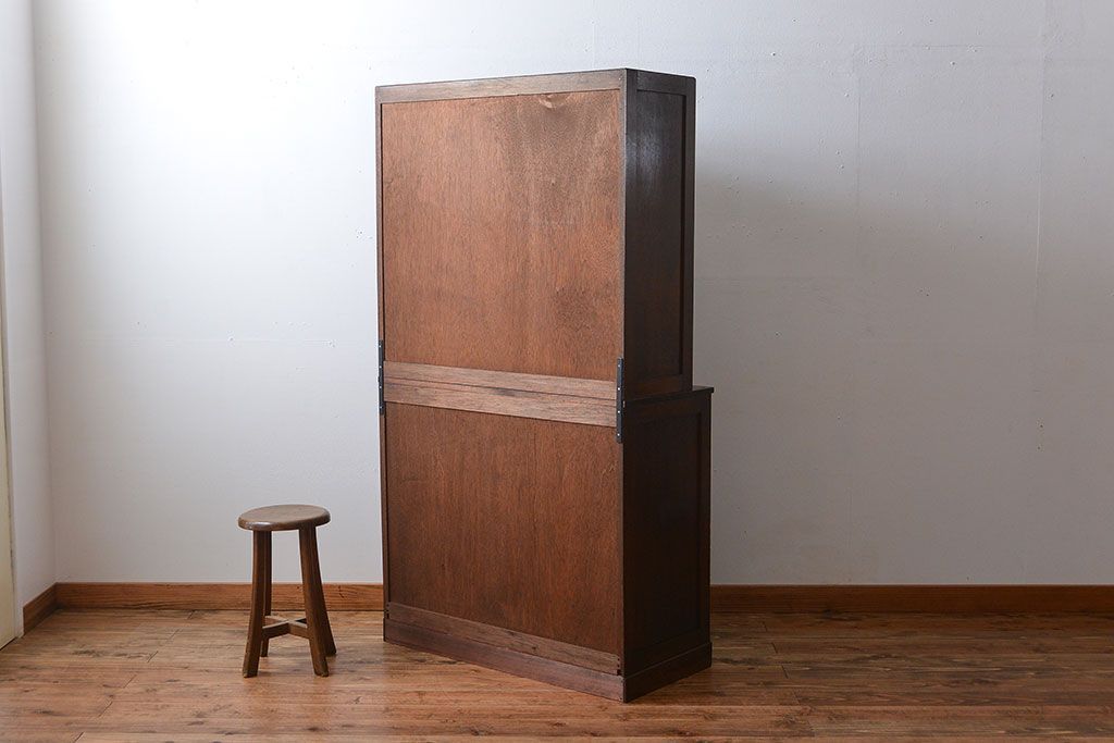 レトロ家具　昭和レトロ　作業台付き古い木製のキッチンキャビネット