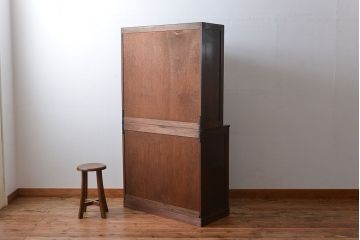 レトロ家具　昭和レトロ　作業台付き古い木製のキッチンキャビネット