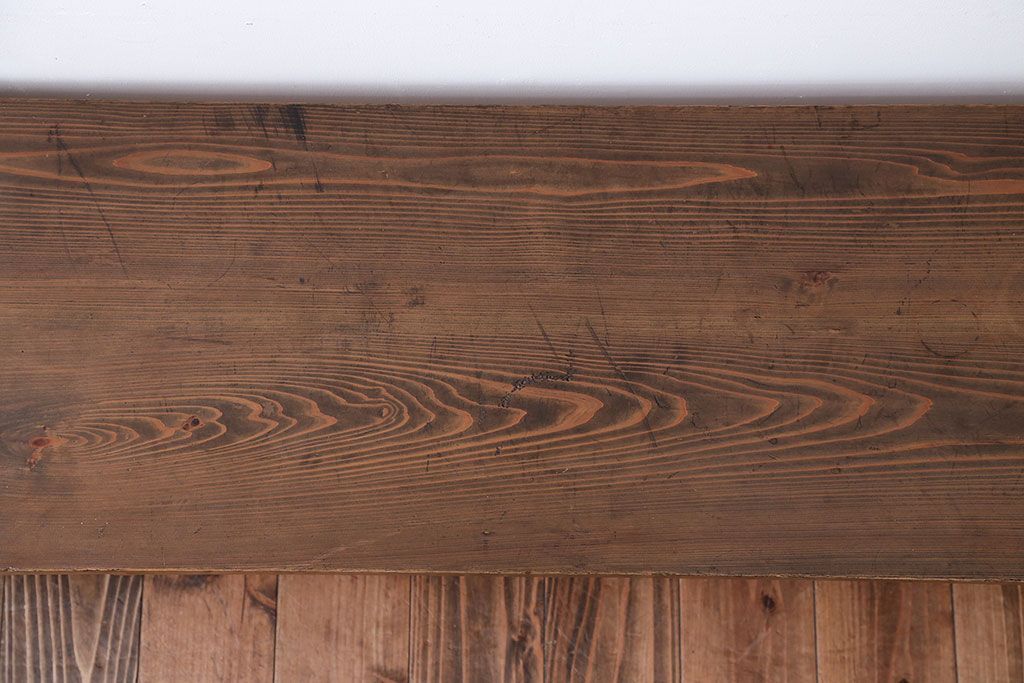 アンティーク家具　アンティーク　DIYにもぴったり!古い木のシンプルなベンチ(1)