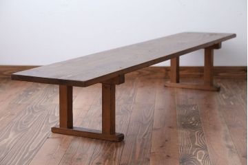 アンティーク家具　アンティーク　DIYにもぴったり!古い木のシンプルなベンチ(1)