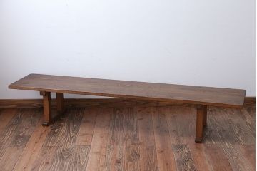 アンティーク家具　アンティーク　DIYにもぴったり!古い木のシンプルなベンチ(1)