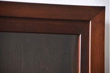 アンティーク家具　和製アンティーク　古い木製の引き戸付き大きな薄型収納棚