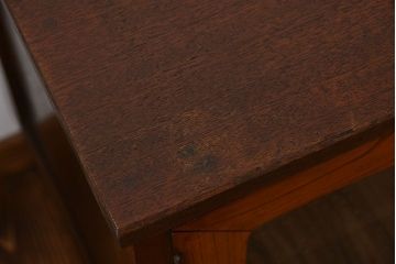 レトロ家具　昭和レトロ　気泡ガラス入り鉄脚付きローボード