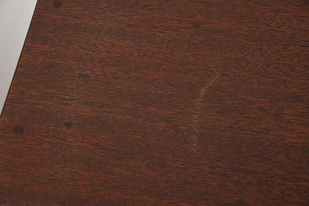 レトロ家具　昭和レトロ　気泡ガラス入り鉄脚付きローボード