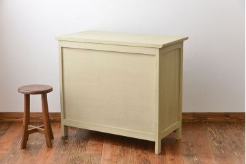 ヴィンテージ家具　イギリスビンテージ　おしゃれなペイントキッチンサイドキャビネット