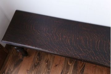 アンティーク家具　イギリスアンティーク　高級感あふれる上質な木製ロングベンチ