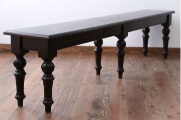 アンティーク家具　イギリスアンティーク　高級感あふれる上質な木製ロングベンチ