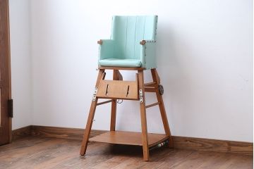 アンティーク家具　イギリスアンティーク　かわいい2WAYベビーチェア(チャイルドチェア、キッズチェア、ダイニングチェア、子どもイス、こども椅子、英国)(R-016219)