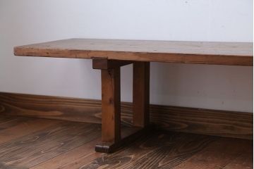 アンティーク家具　アンティーク　DIYにもぴったり!古い木のシンプルな長テーブル(2)