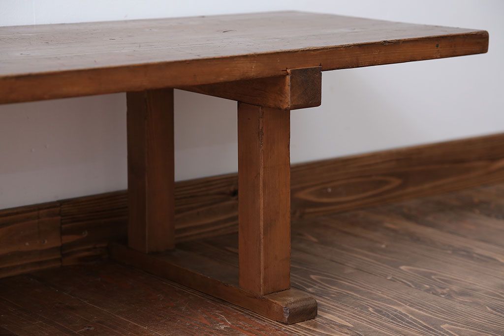 アンティーク家具　アンティーク　DIYにもぴったり!古い木のシンプルな長テーブル(2)
