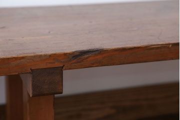 アンティーク家具　アンティーク　DIYにもぴったり!古い木のシンプルな長テーブル(2)