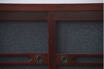 アンティーク家具　和モダンスタイル!　六尺　鏡板和紙貼りのおしゃれな水屋箪笥ローボード(テレビ台、キャビネット、収納棚)