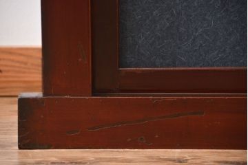 アンティーク家具　和モダンスタイル!　六尺　鏡板和紙貼りのおしゃれな水屋箪笥ローボード(テレビ台、キャビネット、収納棚)