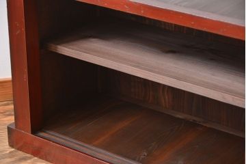 アンティーク家具　和モダンスタイル!　六尺　鏡板和紙貼りのおしゃれな水屋箪笥ローボード(テレビ台、キャビネット、収納棚)