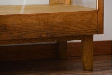 アンティーク家具　アンティーク　古いナラ材の大きな脚付きガラスケース(1)