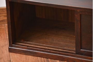 アンティーク家具　古民具・骨董　三方欅材の古い置き床(ローボード)