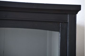 アンティーク家具　大正ロマン　艶消しブラックペイント引き出し15杯収納棚