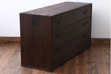 アンティーク家具　アンティーク　古い桐材の3杯衣装箪笥(桐箪笥、桐たんす)