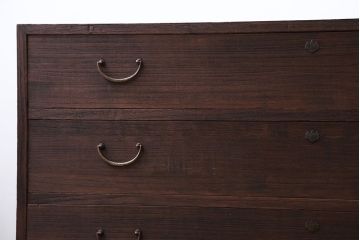 アンティーク家具　アンティーク　古い桐材の3杯衣装箪笥(桐箪笥、桐たんす)