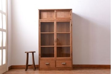 アンティーク家具　和製アンティーク　引き出し2杯付き!古い木製の収納棚