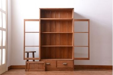 アンティーク家具　和製アンティーク　引き出し2杯付き!古い木製の収納棚