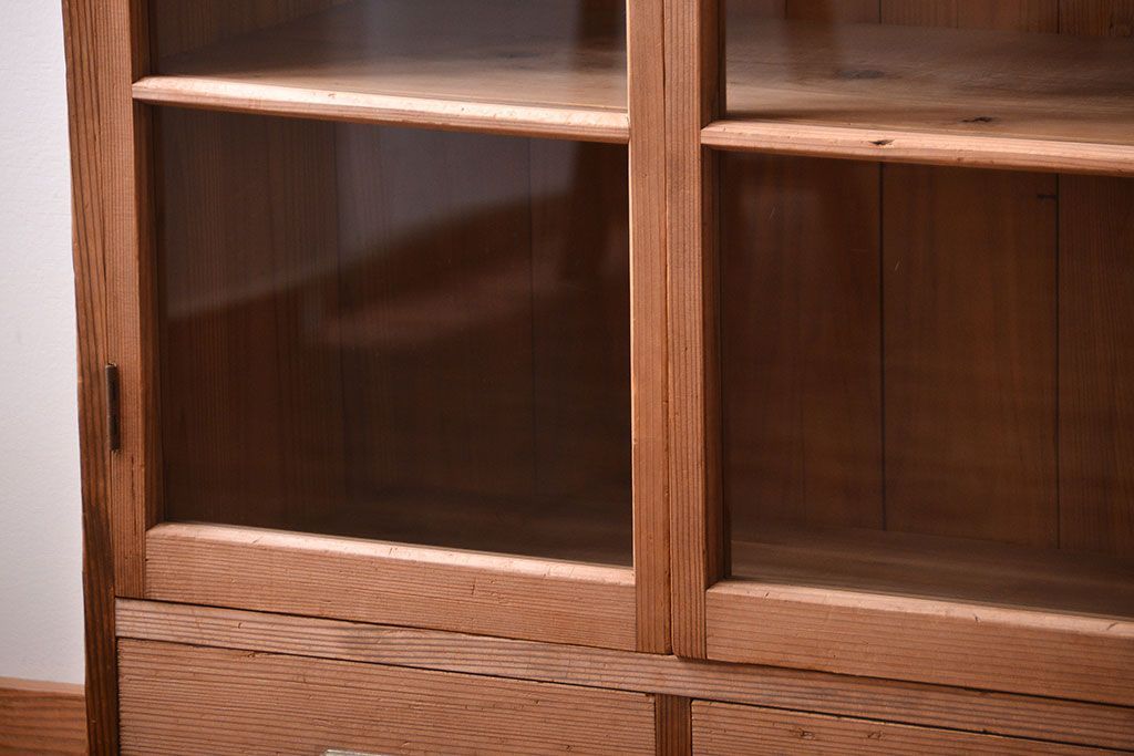 アンティーク家具　和製アンティーク　引き出し2杯付き!古い木製の収納棚