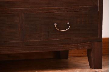 アンティーク家具　和製アンティーク　ダイヤガラス入り!古い木製のローボード