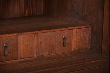 アンティーク家具　和製アンティーク　ダイヤガラス入り!古い木製のローボード